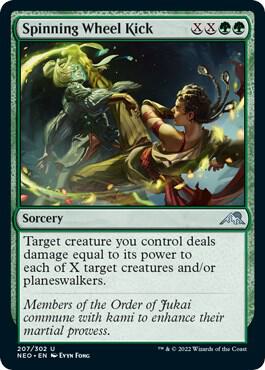 Spinning Wheel Kick card from Kamigawa: Neon Dynasty