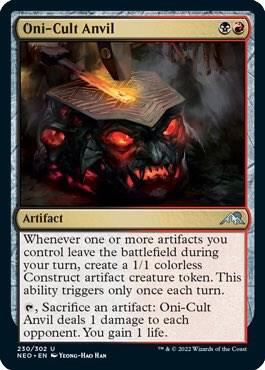 Oni-Cult Anvil card from Kamigawa: Neon Dynasty