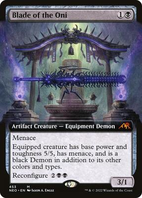 Blade of the Oni (Extended Art) card from Kamigawa: Neon Dynasty