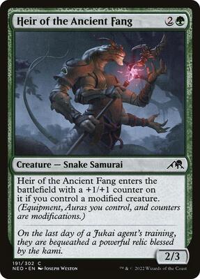 Heir of the Ancient Fang card from Kamigawa: Neon Dynasty