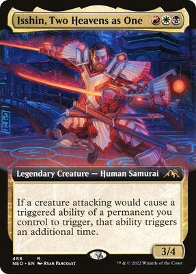Isshin, Two Heavens as One (Extended Art) card from Kamigawa: Neon Dynasty