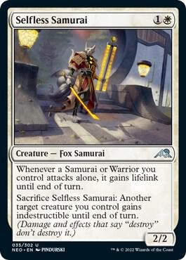 Selfless Samurai card from Kamigawa: Neon Dynasty