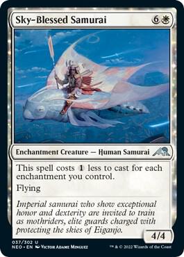 Sky-Blessed Samurai card from Kamigawa: Neon Dynasty