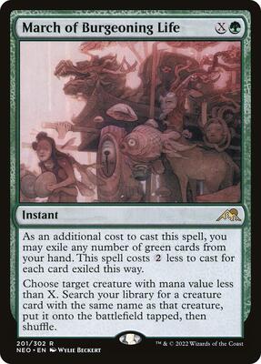 March of Burgeoning Life card from Kamigawa: Neon Dynasty