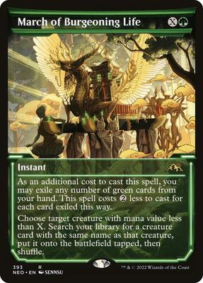 March of Burgeoning Life (Showcase) card from Kamigawa: Neon Dynasty