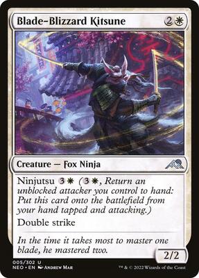 Blade-Blizzard Kitsune card from Kamigawa: Neon Dynasty