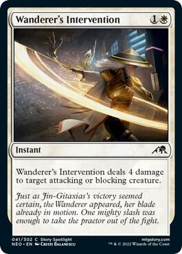 Wanderer's Intervention card from Kamigawa: Neon Dynasty