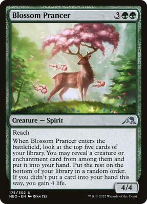 Blossom Prancer card from Kamigawa: Neon Dynasty