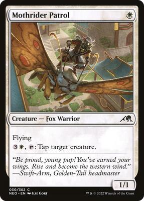 Mothrider Patrol card from Kamigawa: Neon Dynasty