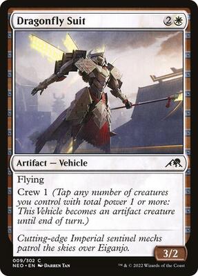 Dragonfly Suit card from Kamigawa: Neon Dynasty