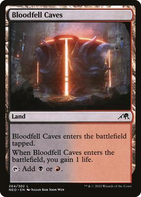 Bloodfell Caves card from Kamigawa: Neon Dynasty