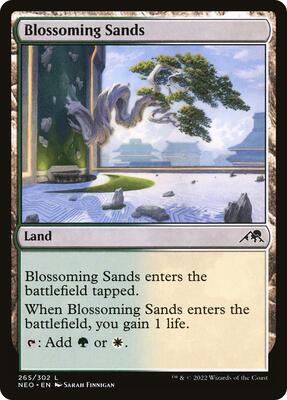 Blossoming Sands card from Kamigawa: Neon Dynasty