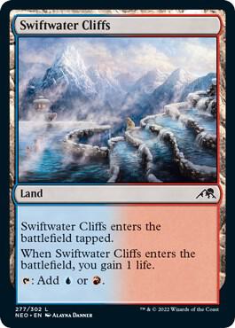 Swiftwater Cliffs card from Kamigawa: Neon Dynasty