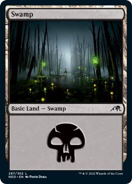 Swamp (287) card from Kamigawa: Neon Dynasty