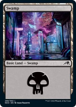 Swamp (288) card from Kamigawa: Neon Dynasty