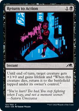 Return to Action card from Kamigawa: Neon Dynasty