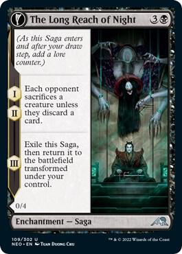 The Long Reach of Night card from Kamigawa: Neon Dynasty