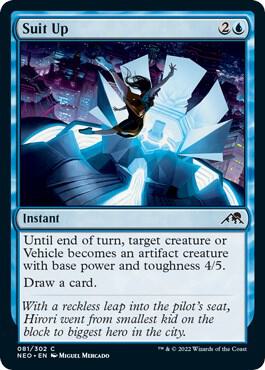 Suit Up card from Kamigawa: Neon Dynasty