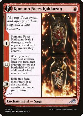 Kumano Faces Kakkazan card from Kamigawa: Neon Dynasty