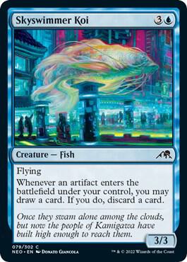Skyswimmer Koi card from Kamigawa: Neon Dynasty