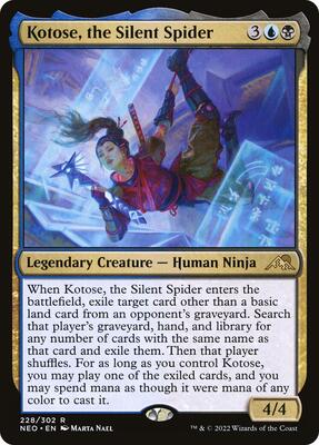 Kotose, the Silent Spider card from Kamigawa: Neon Dynasty