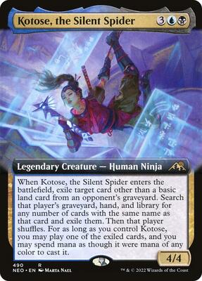 Kotose, the Silent Spider (Extended Art) card from Kamigawa: Neon Dynasty