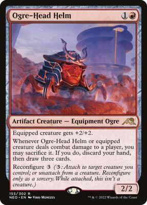 Ogre-Head Helm card from Kamigawa: Neon Dynasty