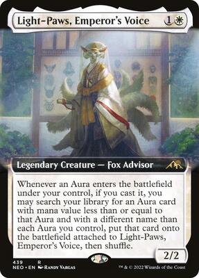 Light-Paws, Emperor's Voice (Extended Art) card from Kamigawa: Neon Dynasty