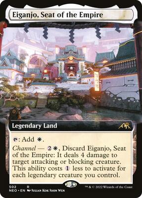 Eiganjo, Seat of the Empire (Extended Art) card from Kamigawa: Neon Dynasty