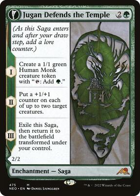 Jugan Defends the Temple (Extended Art) card from Kamigawa: Neon Dynasty