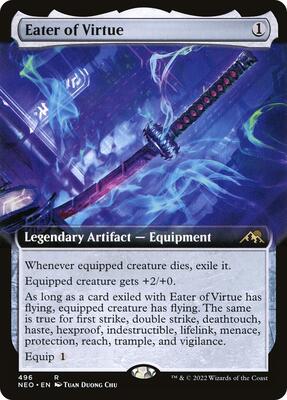 Eater of Virtue (Extended Art) card from Kamigawa: Neon Dynasty
