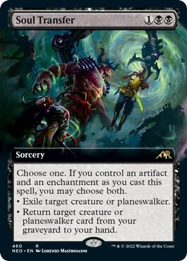 Soul Transfer (Extended Art) card from Kamigawa: Neon Dynasty