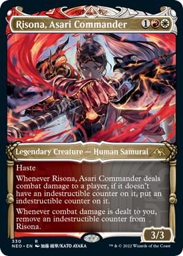 Risona, Asari Commander (Showcase) card from Kamigawa: Neon Dynasty
