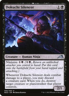 Dokuchi Silencer card from Kamigawa: Neon Dynasty
