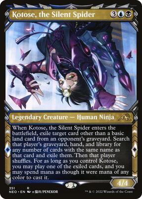 Kotose, the Silent Spider (Showcase) card from Kamigawa: Neon Dynasty