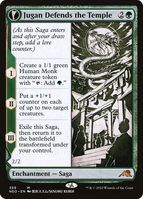Jugan Defends the Temple (Showcase) card from Kamigawa: Neon Dynasty