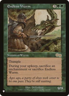 Endless Wurm card from The List Reprints