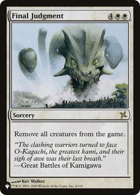 Final Judgment card from The List Reprints