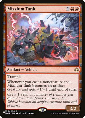 Mizzium Tank card from The List Reprints
