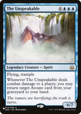 The Unspeakable card from The List Reprints