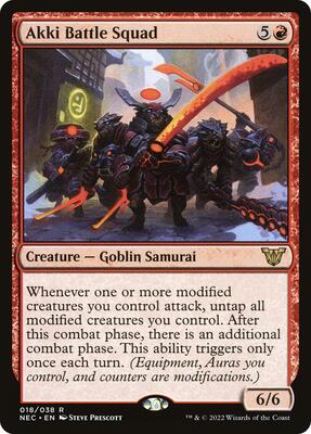 Akki Battle Squad card from Commander: Kamigawa: Neon Dynasty
