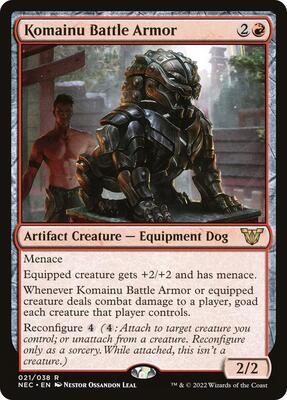 Komainu Battle Armor card from Commander: Kamigawa: Neon Dynasty