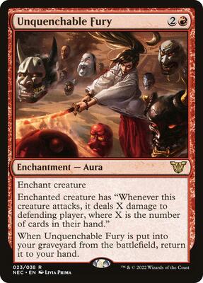 Unquenchable Fury card from Commander: Kamigawa: Neon Dynasty