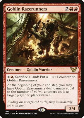 Goblin Razerunners card from Commander: Kamigawa: Neon Dynasty