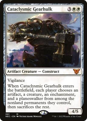 Cataclysmic Gearhulk card from Commander: Kamigawa: Neon Dynasty