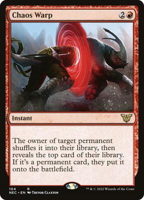 Chaos Warp card from Commander: Kamigawa: Neon Dynasty