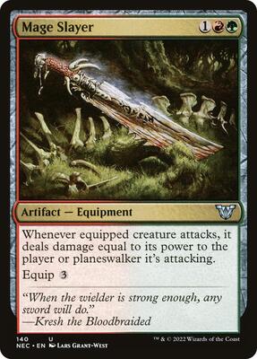 Mage Slayer card from Commander: Kamigawa: Neon Dynasty