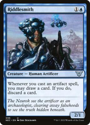 Riddlesmith card from Commander: Kamigawa: Neon Dynasty