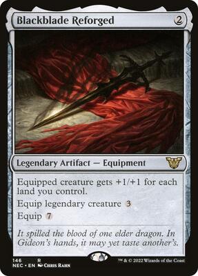 Blackblade Reforged card from Commander: Kamigawa: Neon Dynasty