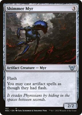 Shimmer Myr card from Commander: Kamigawa: Neon Dynasty